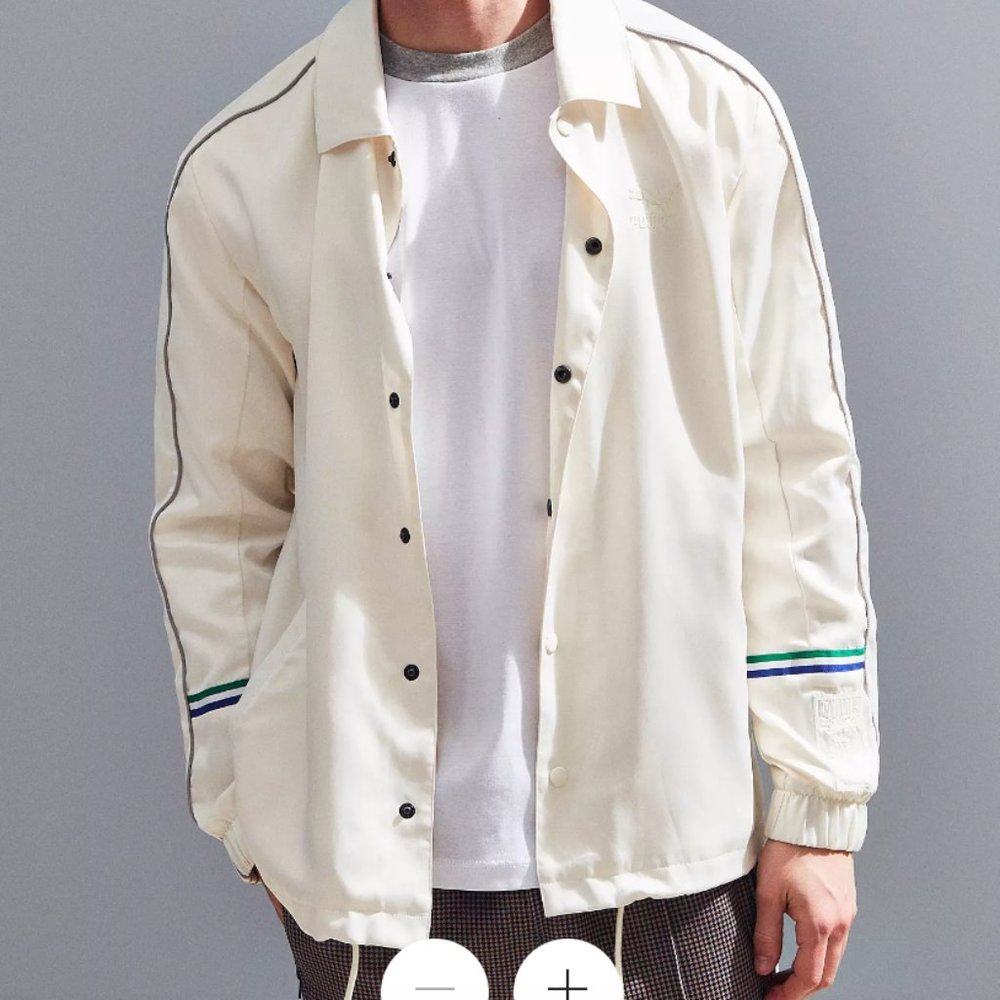 Puma X Big Sean Satin Coach Jacket NWT off white size L